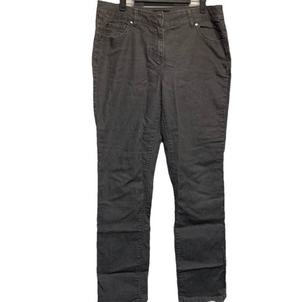 Dana Buchman Womens Gray Denim Jeans Straight Leg Size 12 casual Normcore grunge